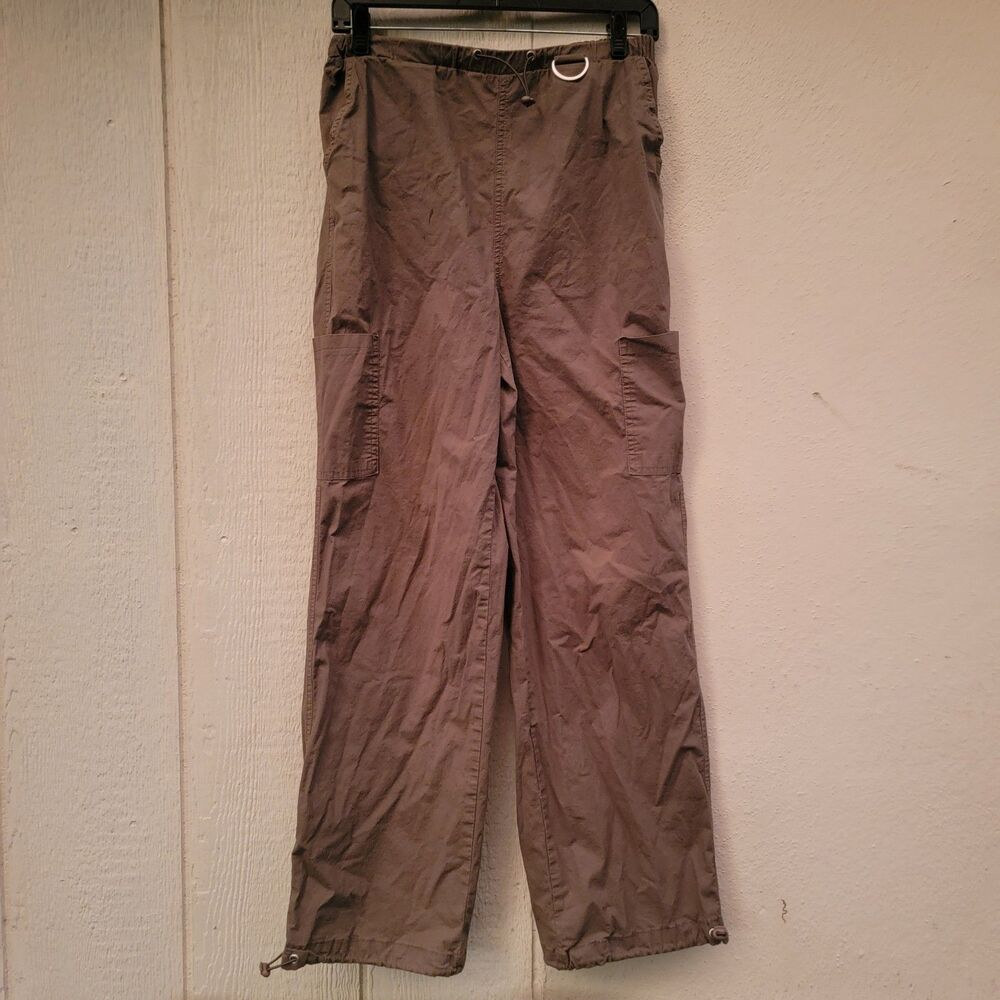 Rachel Paige cargo parachute Wide Leg pants Green Sz M Tactical Gorpcore Y2k